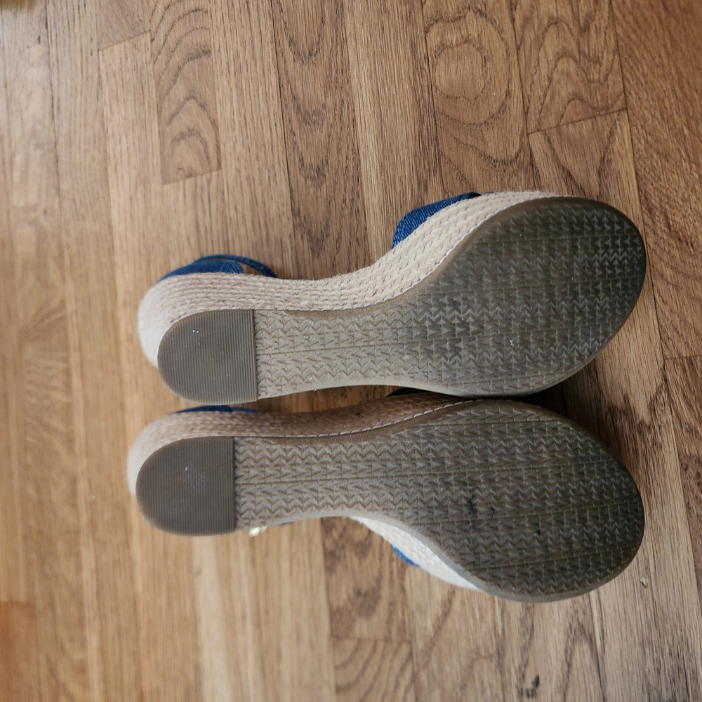 Michael Kors Ripley Denim Wedge Sandals - Picture 6 of 9